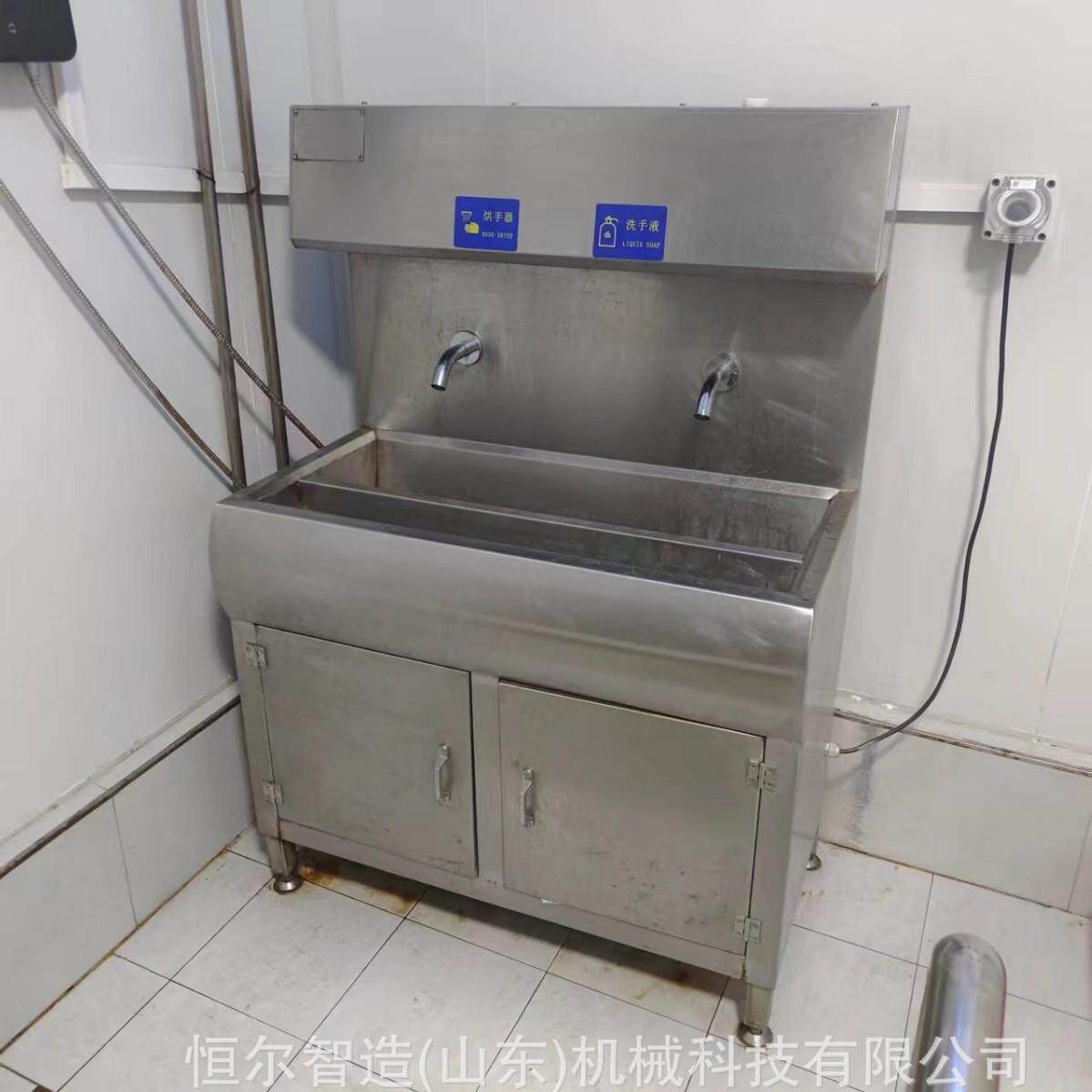 食品级不锈钢洗手槽智能感应出水有烘手器