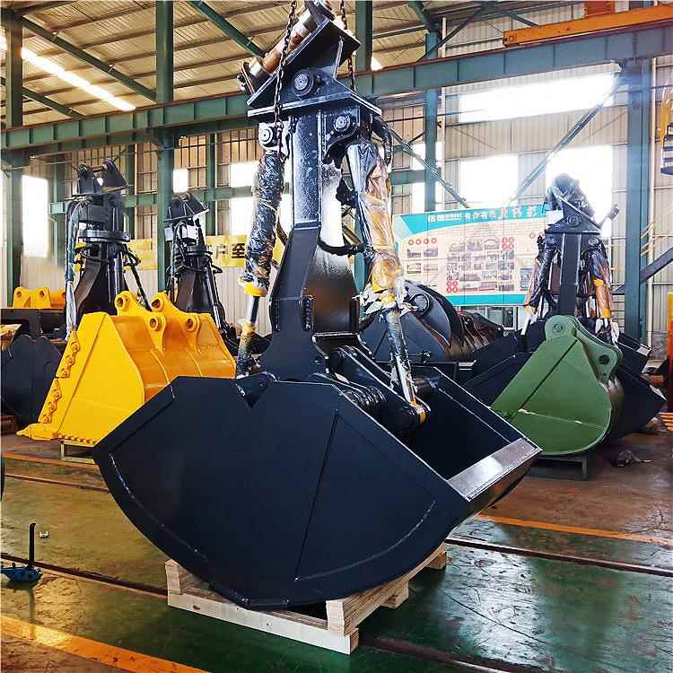 贝型斗挖掘机液压抓斗挖机改装贝壳斗