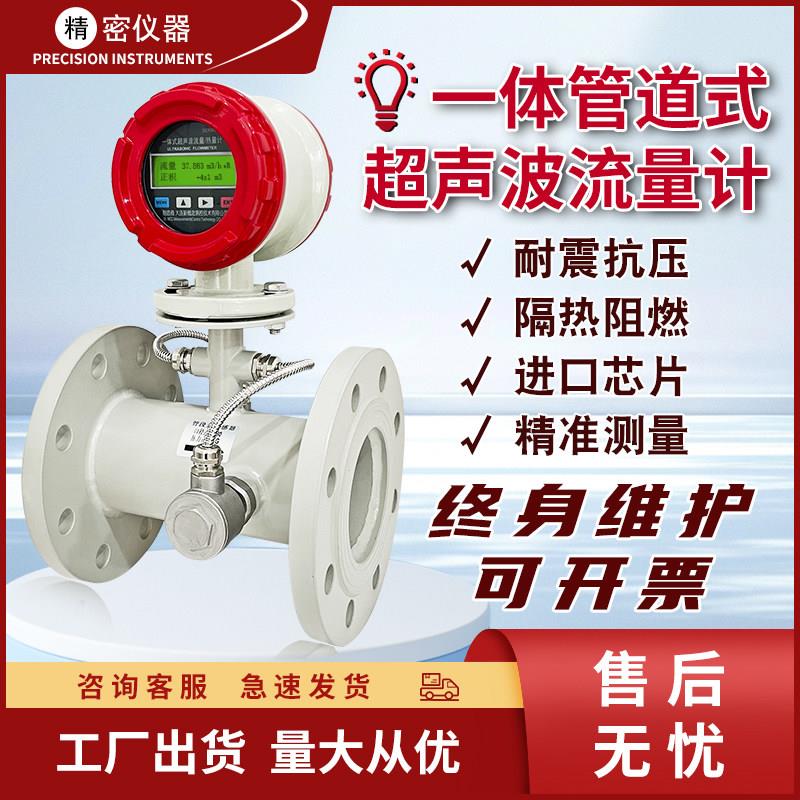 超音波流量计一体管段管道式感测器远传远程水利热流量表流量仪