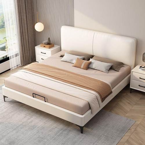 送货入户木科技布双人型MSM软包床主单卧大床实主卧经济人床软包