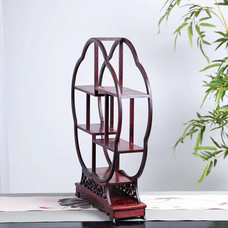 巴里黄檀梅花博古架实木中式多宝阁置物架花枝茶具装饰收纳展示架
