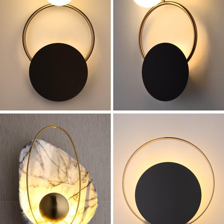 北欧后现代极简艺术设计师客厅装饰壁灯个性简约过道床头圆形壁灯