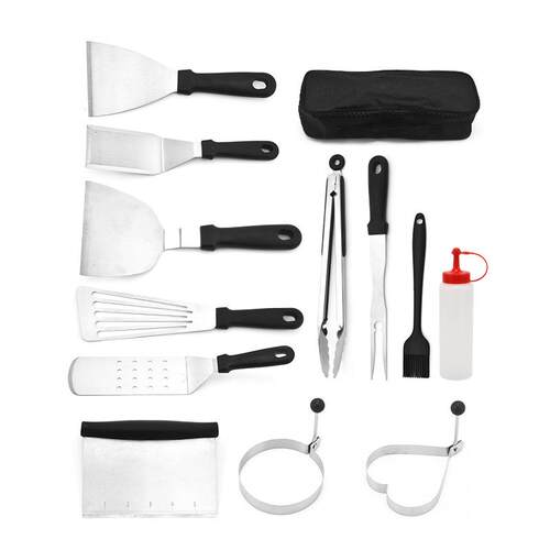 13件套不锈钢烧烤工具套装料理铲烧烤铲板烧锅铲子BBQ组合烤具