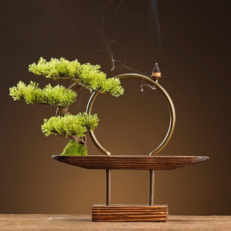 创意风化实木根雕展示架装饰底座摆件新中式玄关办公室桌面博古架