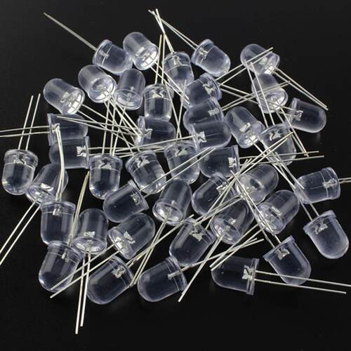 F10直插发光二极管led 10mm白发蓝长脚 白发红高亮翠绿高亮灯珠