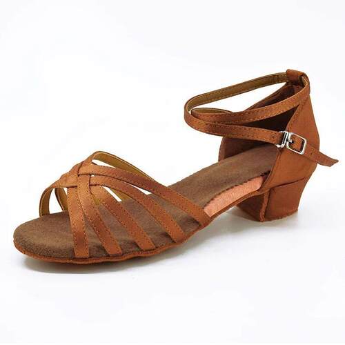 Girls Latin Shoes Low Heels Dance Shoe Dancing For Women Lad