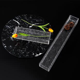 现代简约亚克力透明桌面花器酒店大堂摆件样板间轻奢餐桌软装饰品