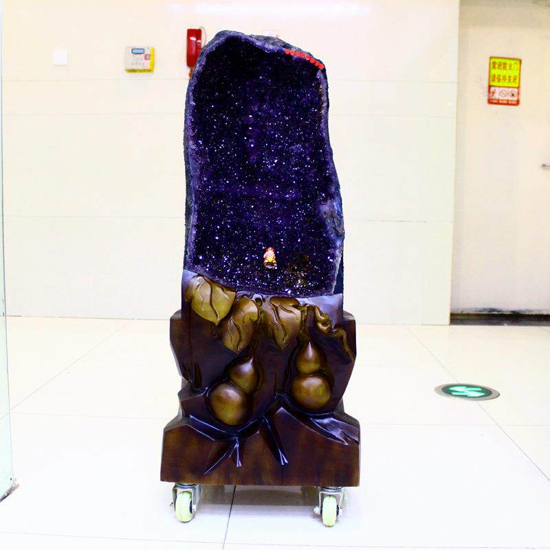 矿宝天然紫水晶洞摆件紫晶洞玛瑙洞水晶洞紫色原石钱袋子