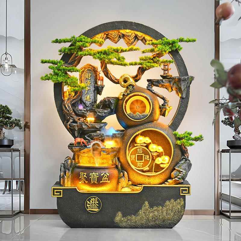 水幕墙假山流水喷泉客厅阳台酒店办公室会所别墅庭院装饰招财摆件