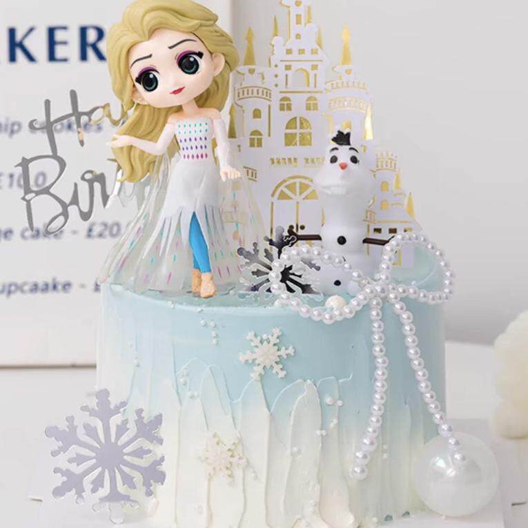 新款艾莎蛋糕冰雪公主蛋糕模型生日假蛋糕塑胶蛋糕样品蛋糕店摆件