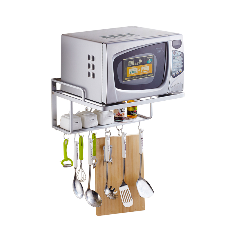 太空铝微波炉架微波炉置物架2层烤箱支架厨房收纳架子挂架储物架