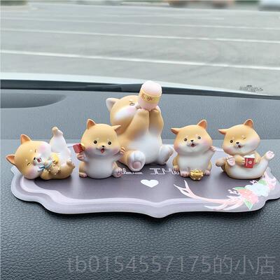 正品可爱小柴犬车载件汽车摆内饰品迷你狗狗创意红控台网装中饰用
