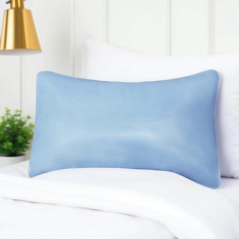 金山峡头层水牛皮枕套单人双人夏季牛皮席纯色枕套一对装真皮坐垫