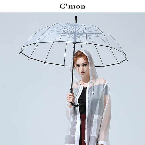 高档Cmon加厚透明雨女日创系学小清新个性生意男晴雨伞长柄双伞人