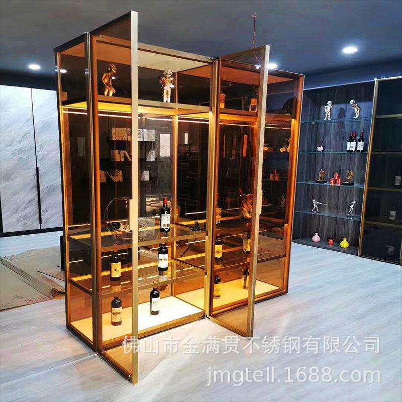 佛山厂家不锈钢酒柜 红酒展示柜 别墅酒吧恒温酒柜 201/304红酒柜