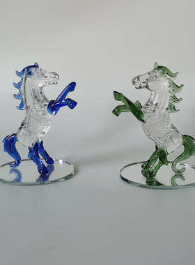 办车载烧制马桌琉璃工水晶玻璃手工装饰品 摆件