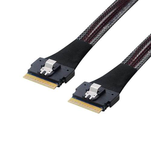 安费诺服务器背板SIim 4.0 SAS线SFF-8654 X8 74P 交叉主板PCIE线