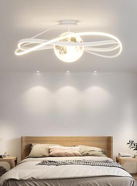 OVC主简螺旋圆形卧室灯月球客厅吊约灯温房间灯卧LE馨D护眼吸顶灯