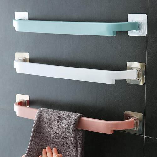 No-drilling towel bar for bathroom, extended double-bar wall