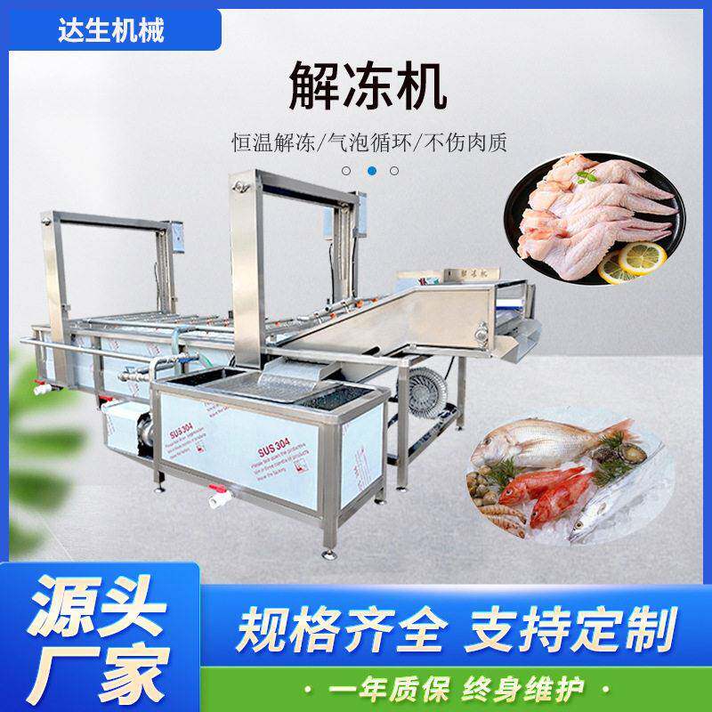 商用海鲜解冻线鸡爪冻鱼盘牛肉鼓泡提升式化冻设备冷冻肉解冻机