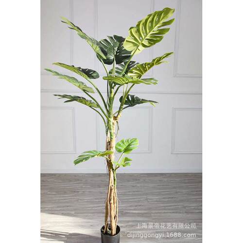 家居落地人造龟背植物叶盆栽简约北欧厂家直销盆景仿真植物