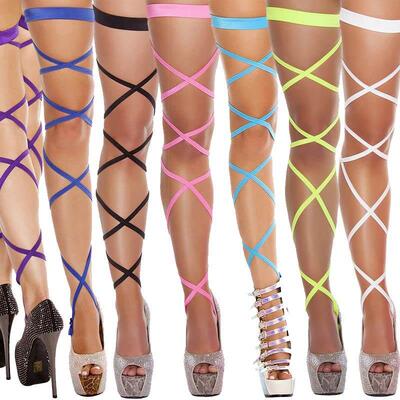 Plus Size Lingerie Women Sexy High Thigh Stockings Gothic Pu