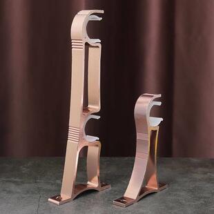 孔距7.5cm双杆单杆窗帘支架罗马杆支架特厚铝合金底座挂钩长度20c