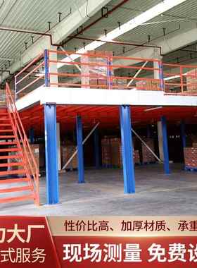 卸工字钢阁楼平台货架重货架钢54343结构货架仓搭建可拆阁型储楼货架