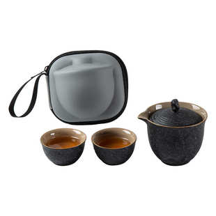 便携包泡茶功夫茶杯单人一壶二杯户外茶壶出差 快客杯旅行茶具套装