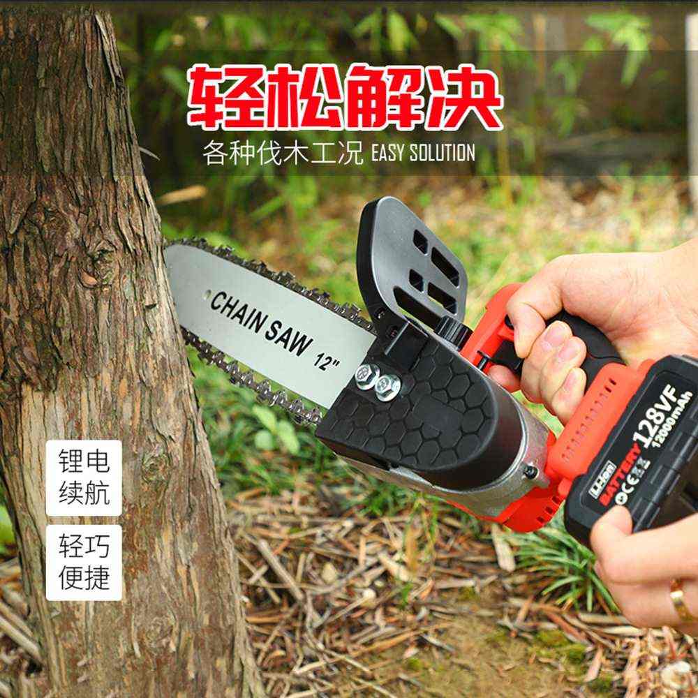 小型充电式修枝锯 园林伐木修剪电动锯 锂电电链锯 迷你电锯链锯