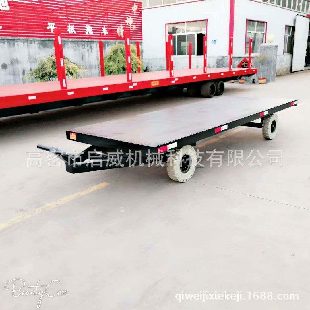 厂家供应吨手推平板拖车叉车牵引平板运输车吨平板拖车配件