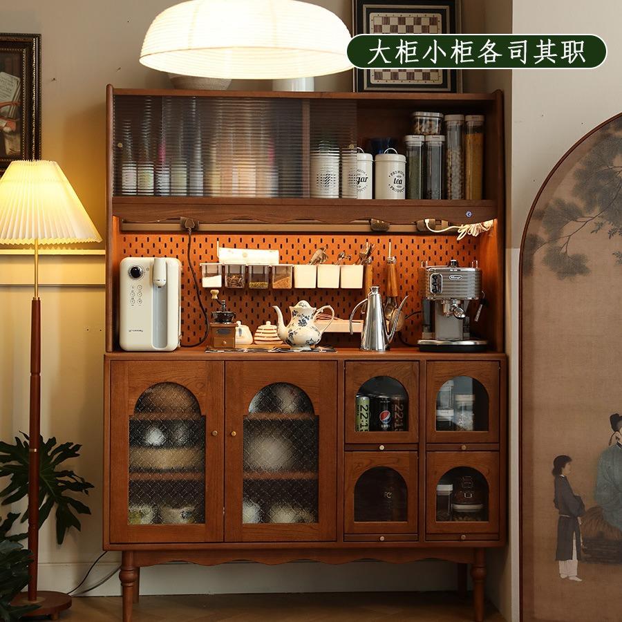 北欧实木餐边柜客厅小户型多功能靠墙酒水柜餐厅复古储物收纳柜
