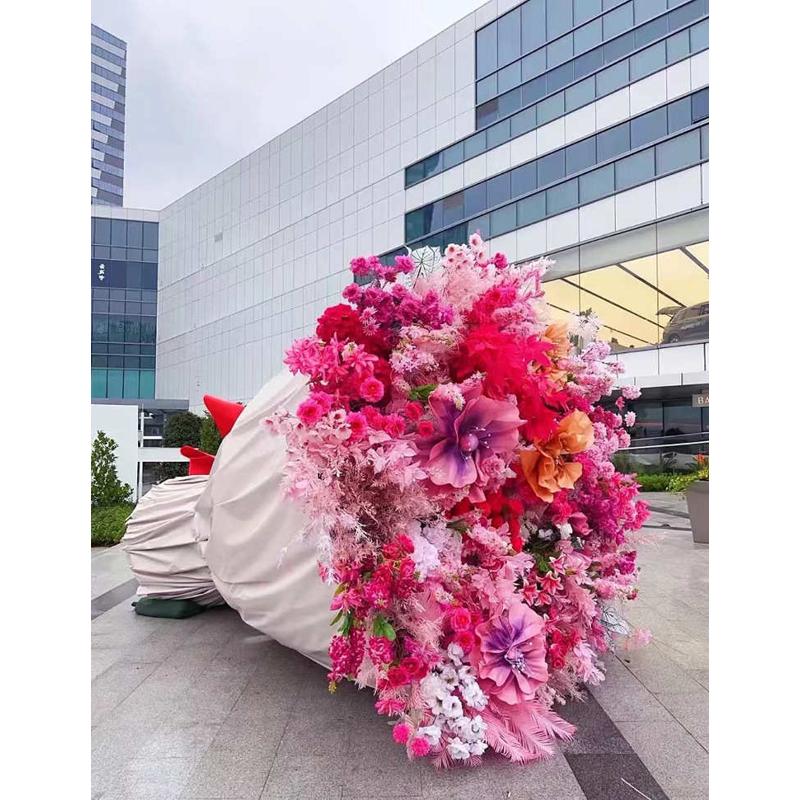 花束美景区户外拍照网巨型大型打卡装置仿真摆件装饰红陈花朵商业
