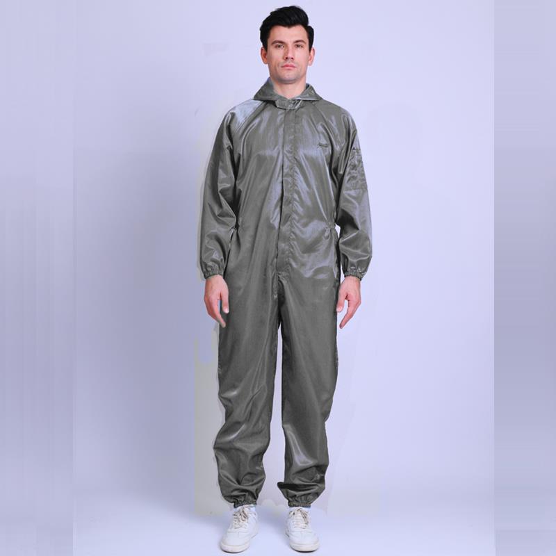 高档粘灰尘一体防尘服连不体男防工业衣粉尘打磨全身无防护静电工