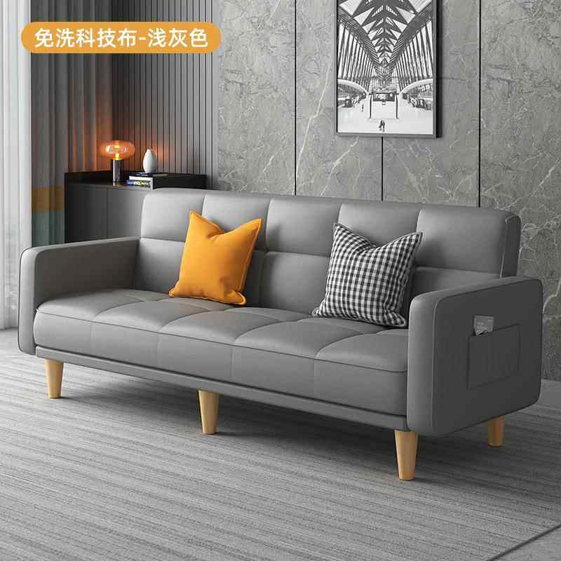 多功能小折床叠沙发两用布艺沙简发易单1客厅出租房折叠床懒人户