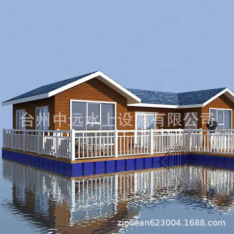浮筒水上餐厅浮箱定平台水上房正方形屋漂浮筑屋建浮漂屋平台可制