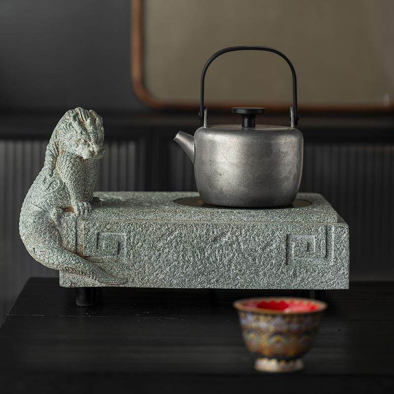 青砂石仿古电陶炉煮茶新款家用煮茶器小型烧水煮茶炉电热炉保温座