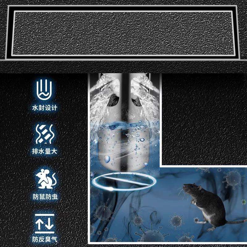 加长条地漏防臭器浴室卫生间专用大排水量头发过滤网