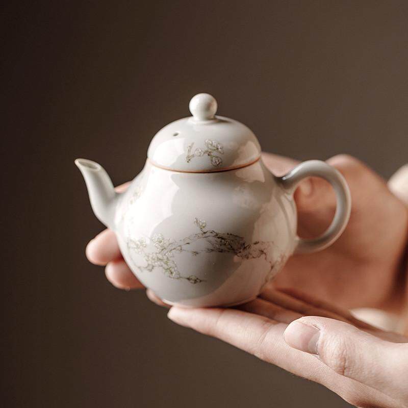 束刻 复古青瓷手工泡茶壶暗香潘壶功夫茶具小茶壶单壶过滤球孔
