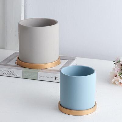 Nordic ceramic flowerpot marbled ins Round flower pot 花盆