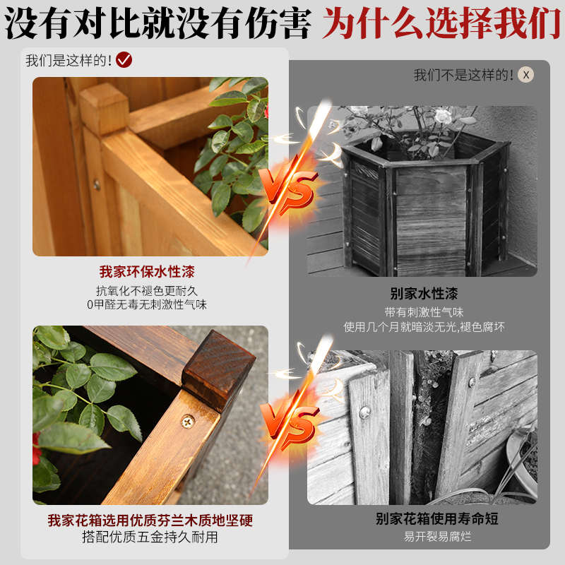 室内阳台蔬菜种植箱种菜神器专用箱子家庭长条花盆长方形木质花箱