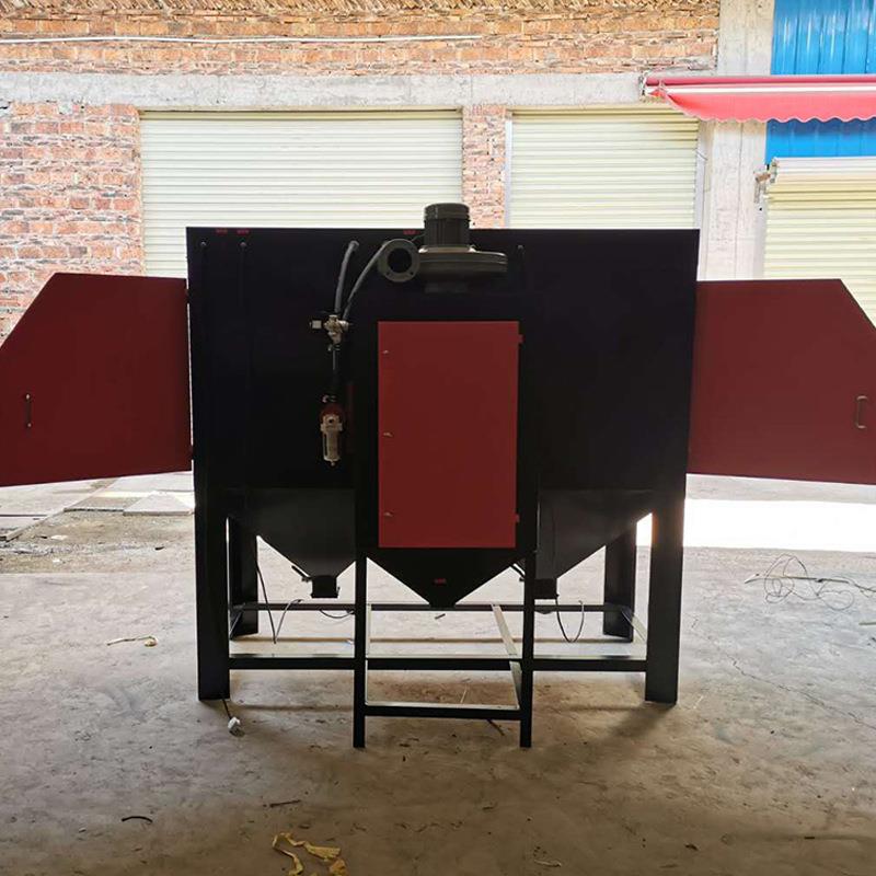 纳珀9080双工位增压型喷砂机手动干式大件模具除锈非标打沙厂喷沙