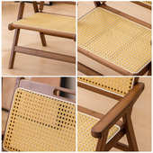 可折叠藤编椅子家用阳台休闲靠背椅办公室午休躺椅户外便携式 藤椅