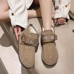 靴子44码 正品 胖m胖m加绒短鞋 棉女41一3宽脚雪地靴冬季 加肥加大4码