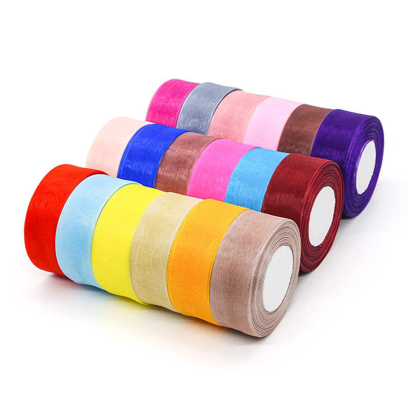 4cm宽透明雪纱带手工编织钩夏凉帽子编发丝带彩带缎带雪纺纱带