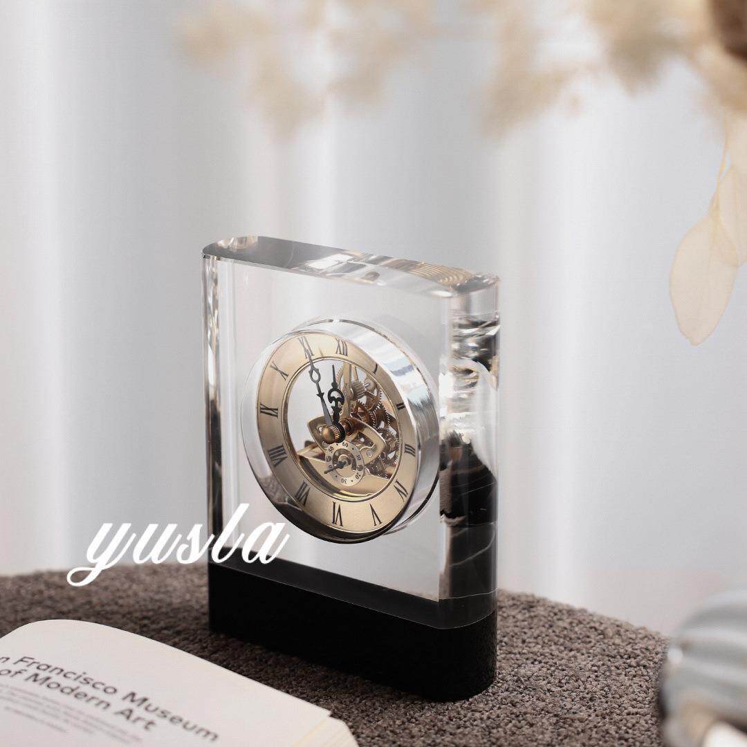 机械时钟表简约轻奢样板间客厅电视柜座钟台钟书房柜摆件软装饰品