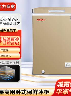星动星商用卧式冰柜单冷温藏冷冻柜小冷柜茶叶保鲜柜自除霜雪糕柜