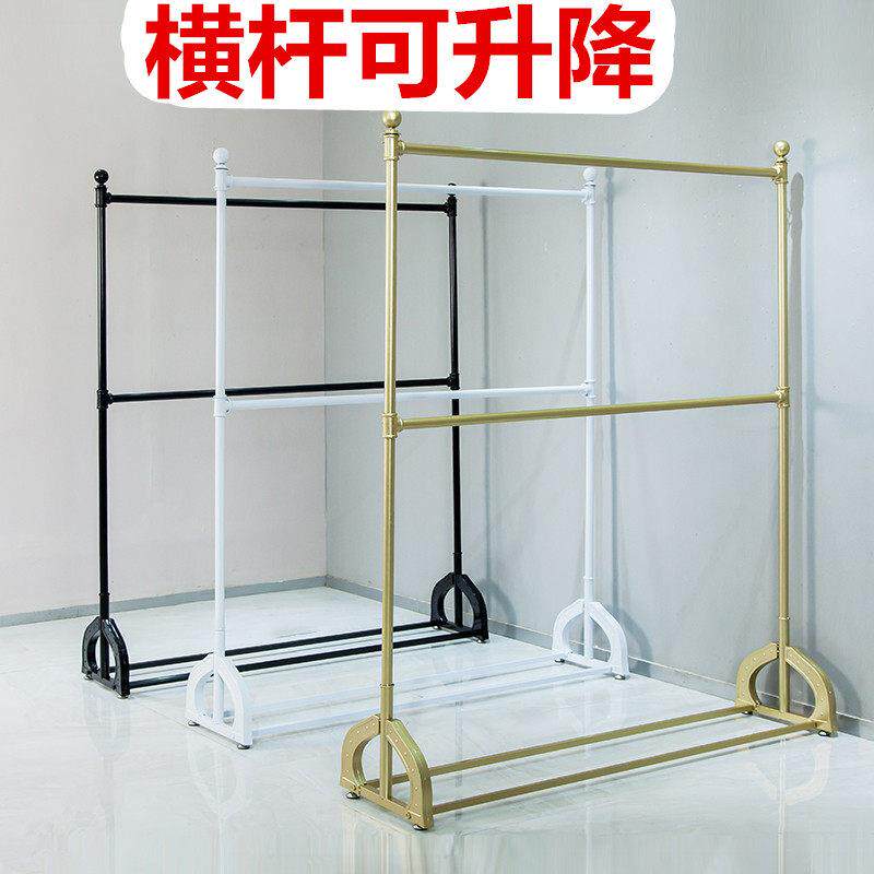 服装店展示架落地式专用双层中岛女童装婚纱挂衣架单杆面布料货架