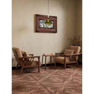 复古奶茶店待咖厅桌啡椅组合休闲区餐厅卡座沙发椅会接洽谈客商用