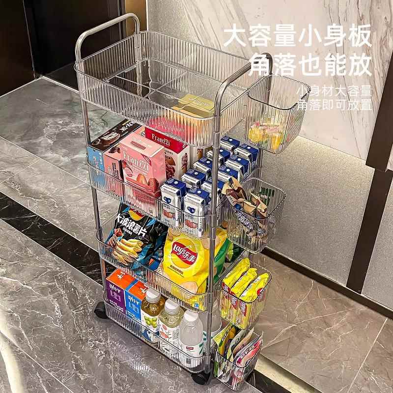 日本亚克力零食置物架柜移动小推车化妆品厨房婴儿架多层收纳架